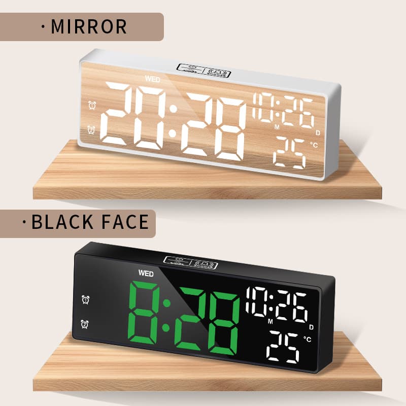 Factory direct sales cross-border creative LED digital electronic alarm clock thermometer calendar thermometer desktop digital alarm clock