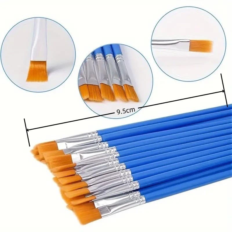 Plastic Flat Tip Hook Line Brush Children DIY Gypsum Ceramic Painting Brush Hand-Painted Graffiti Watercolor Acrylic Brush
