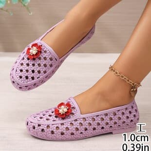 2026 New Arrival Cross-Border EU US Southeast Asia Cross-Border Export Summer Women's Comfortable Hole Flat Shoes Factory Wholesale