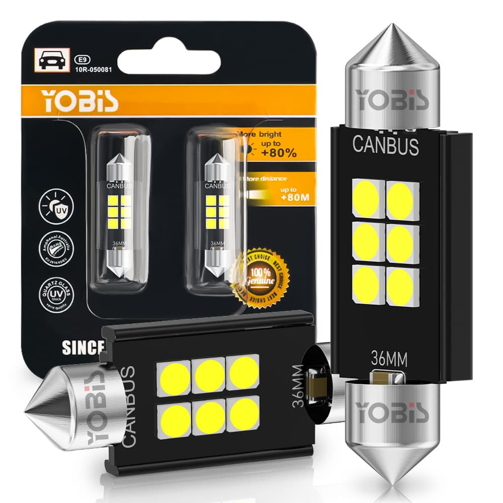 YOBIS car LED roof light double tip 3030 6SMD high brightness canbus decoding reading light license plate light