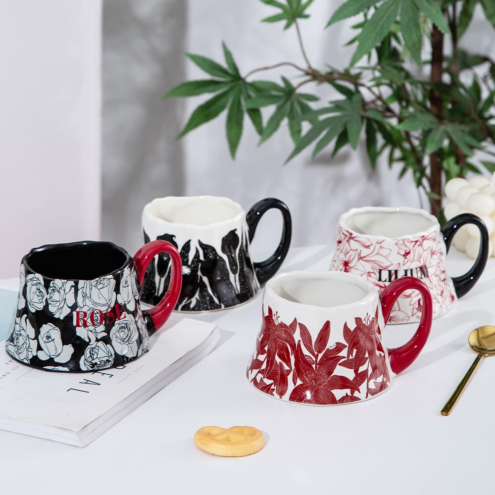 Christmas Ceramic Mug - Couple's Volcano Mug, Large Capacity Household Mug, Ceramic Coffee Cup