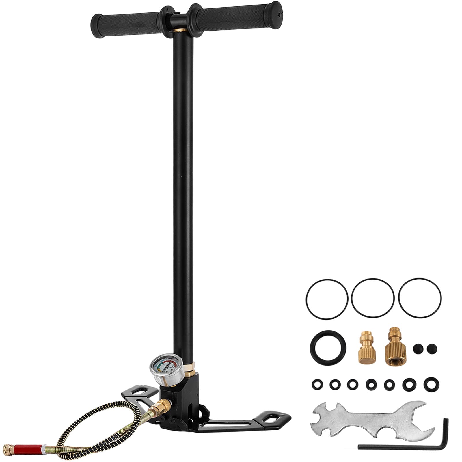 VEVOR PCP Hand Pump 3-Stage 30Mpa 4500PSI High Pressure PCP Air Rifle Fill Stirrup Pump