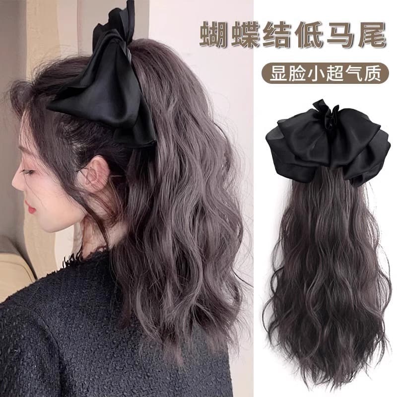 Ponytail Wig for Women, Imitation Full Real Hair Clip, Short Style, Light High Ponytail, Curly Hair, Natural Fluffy Long Hair Braid, Fake Ponytail
