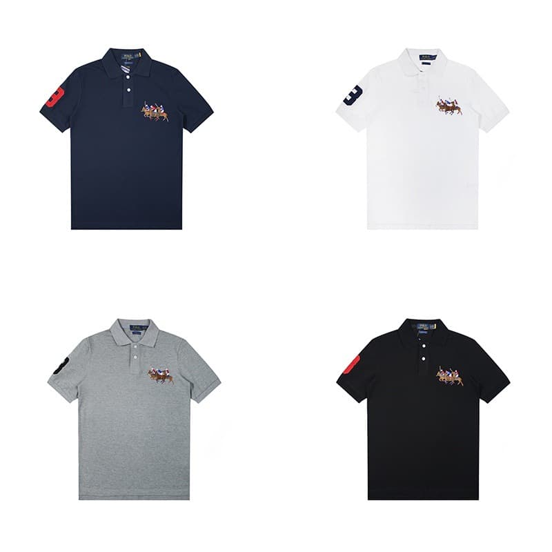Authentic Ralph Lauren Little Pony Logo Casual Polo Shirt Short Sleeve T-Shirt for Men and Women