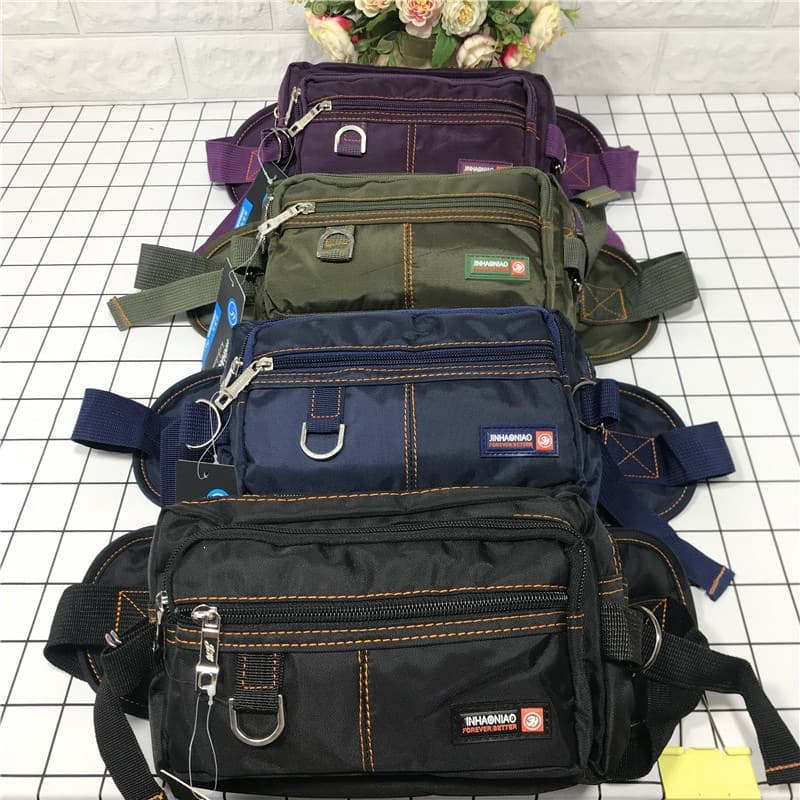 387# Wholesale Oxford Cloth Single Shoulder Bag Street Vendor Stall Bag Cheap Crossbody Casual Waist Bag Pouch
