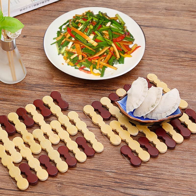 Square bamboo insulation mat for household anti-scalding table mats, placemats, bamboo bowl mats, coasters, plate mats and pot mats