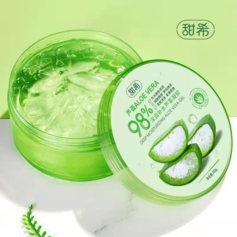 98%-99% Tianxi Deep Moisturizing Aloe Vera Gel Face Cream Moisturizing Lock-in Water QOZO Nourishing Aloe Vera Gel