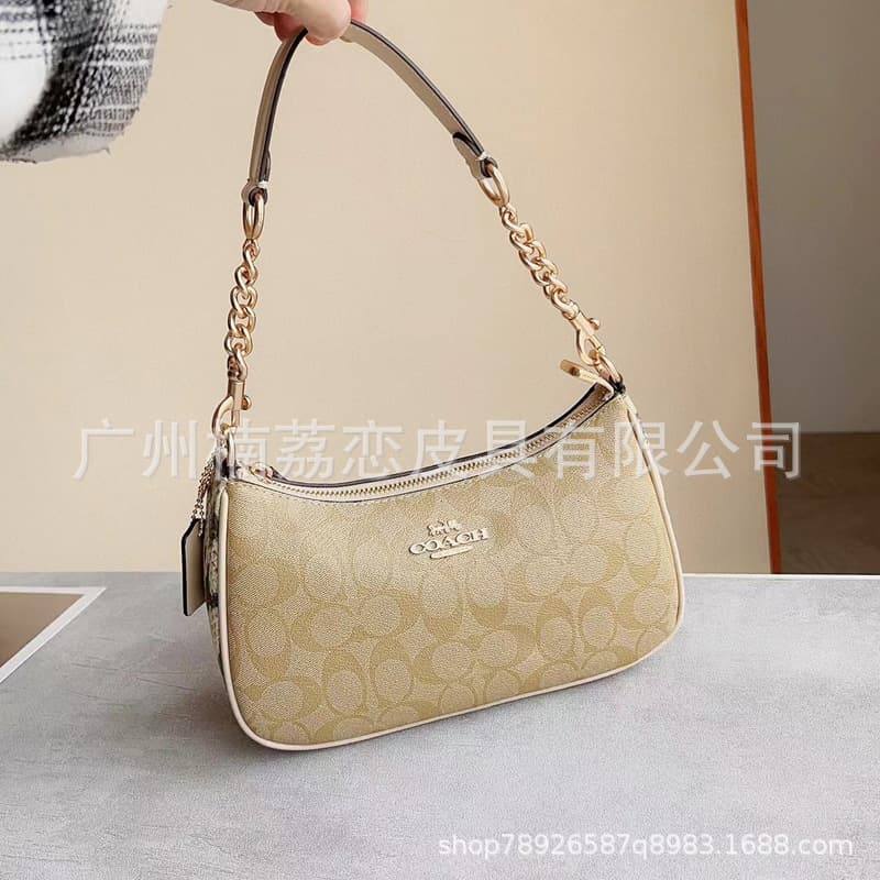 Coach C New Crossbody Women's Bag Teri Signature Hobo Shoulder Bag Crescent Crossbody Chain Bag