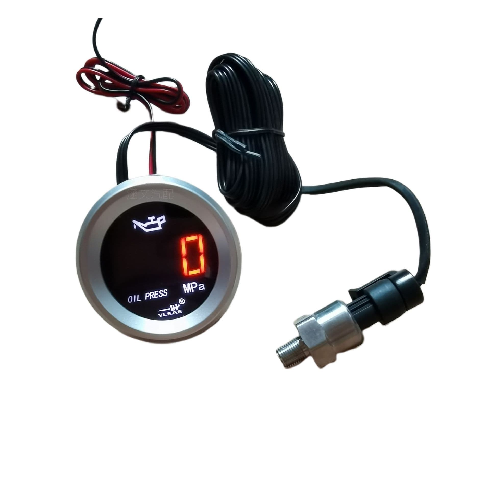 Cross-border automotive 12/24V universal round digital oil pressure gauge round 52MM with sensor flashing alarm electronic