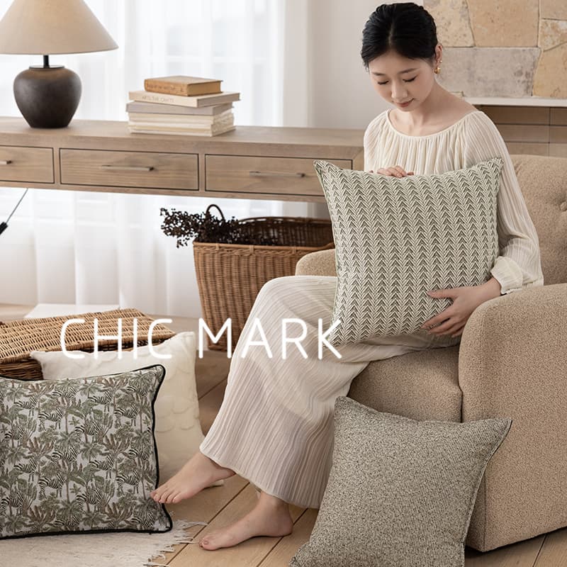 Manzhen Modern Minimalist Premium Throw Pillow Light Luxury Pillow Nordic Fabric Bedroom Living Room Sofa Throw Pillow Cover Cushion