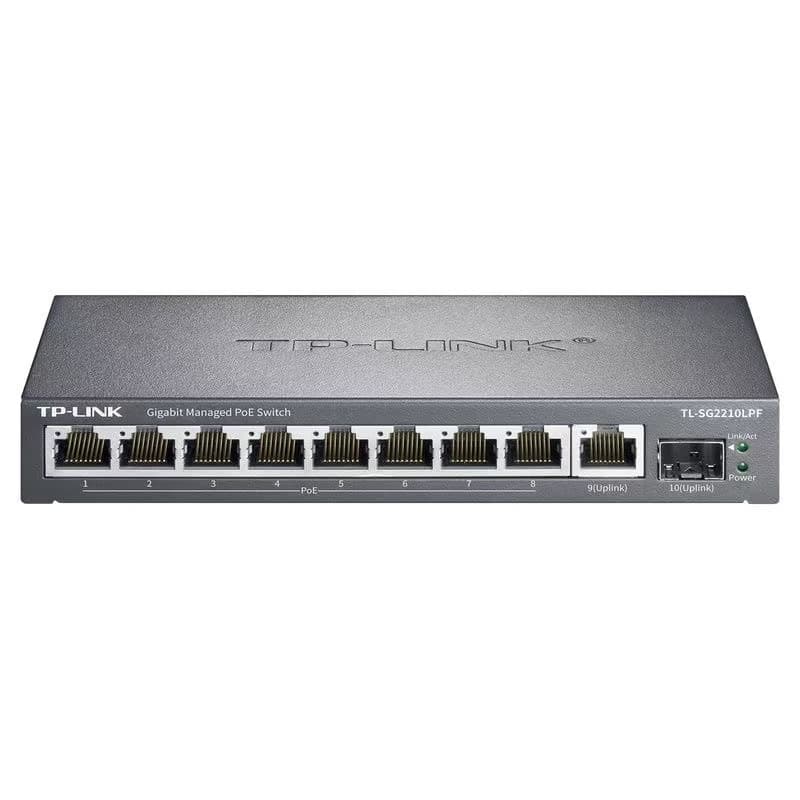 TP-LINK All-Gigabit Cloud Managed 8-Port PoE Surveillance Network Switch 1 SFP Port TL-SG2210LPF
