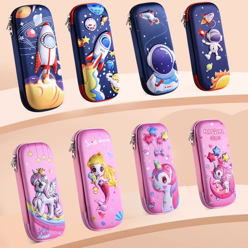 Cartoon 3D Large Capacity Waterproof and Drop-Resistant Pencil Case for Boys and Girls, Kindergarten Pen Bag