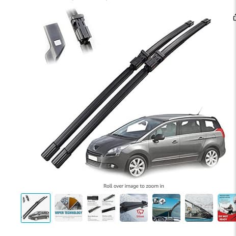 Compatible with 12499 r Peugeot 5008 2009-2016 Wiper Blades 30 inch + 28 inch