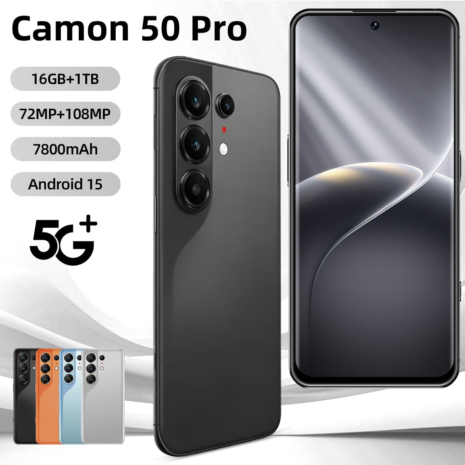 New cross-border Camon50 Pro Android large screen all-in-one 16+1T smart foreign trade mobile phone source manufacturer