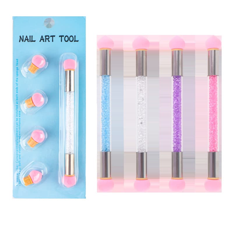 Cross-border manicure double-head sponge smudge pen gradient pen sponge head 4 ink smudge liquid pens