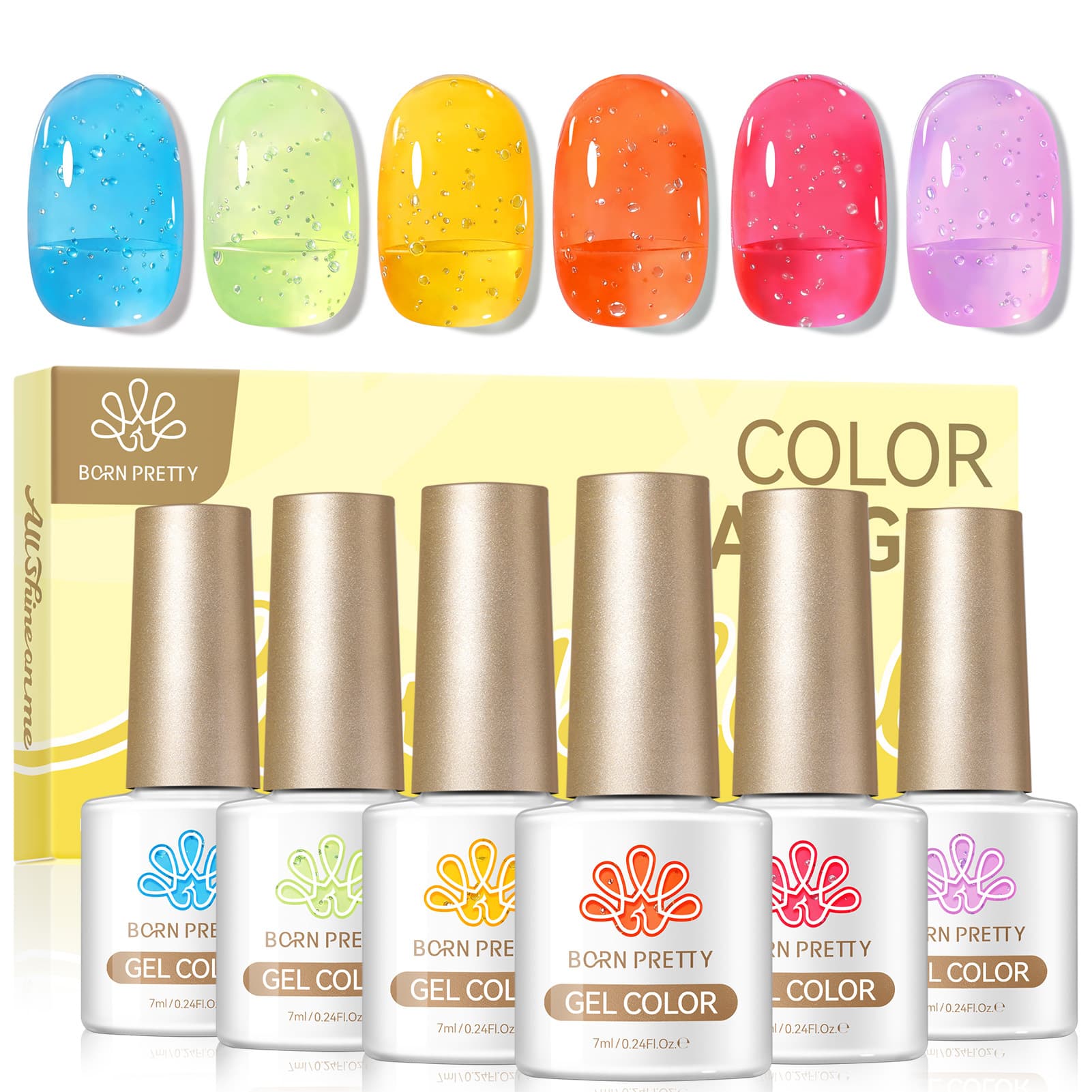 BORN PRETTY Cross-Border New Arrival Dreamy Glitter Ice Gel Nail Polish Sunlight Bubble Gel Set