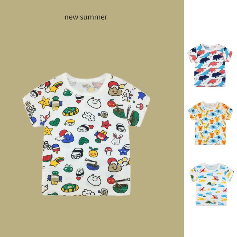 Summer New Kids T-Shirt Korean Style 3-6 Years Old Boy Top Cartoon Girl Cotton Short Sleeve T-Shirt