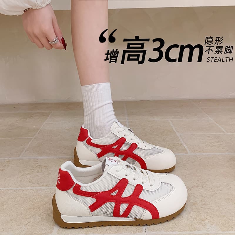 Thick-sole Retro Agam Women's White Sneakers 2026 New Spring Casual Board Shoes Versatile Trendy German Training Shoes