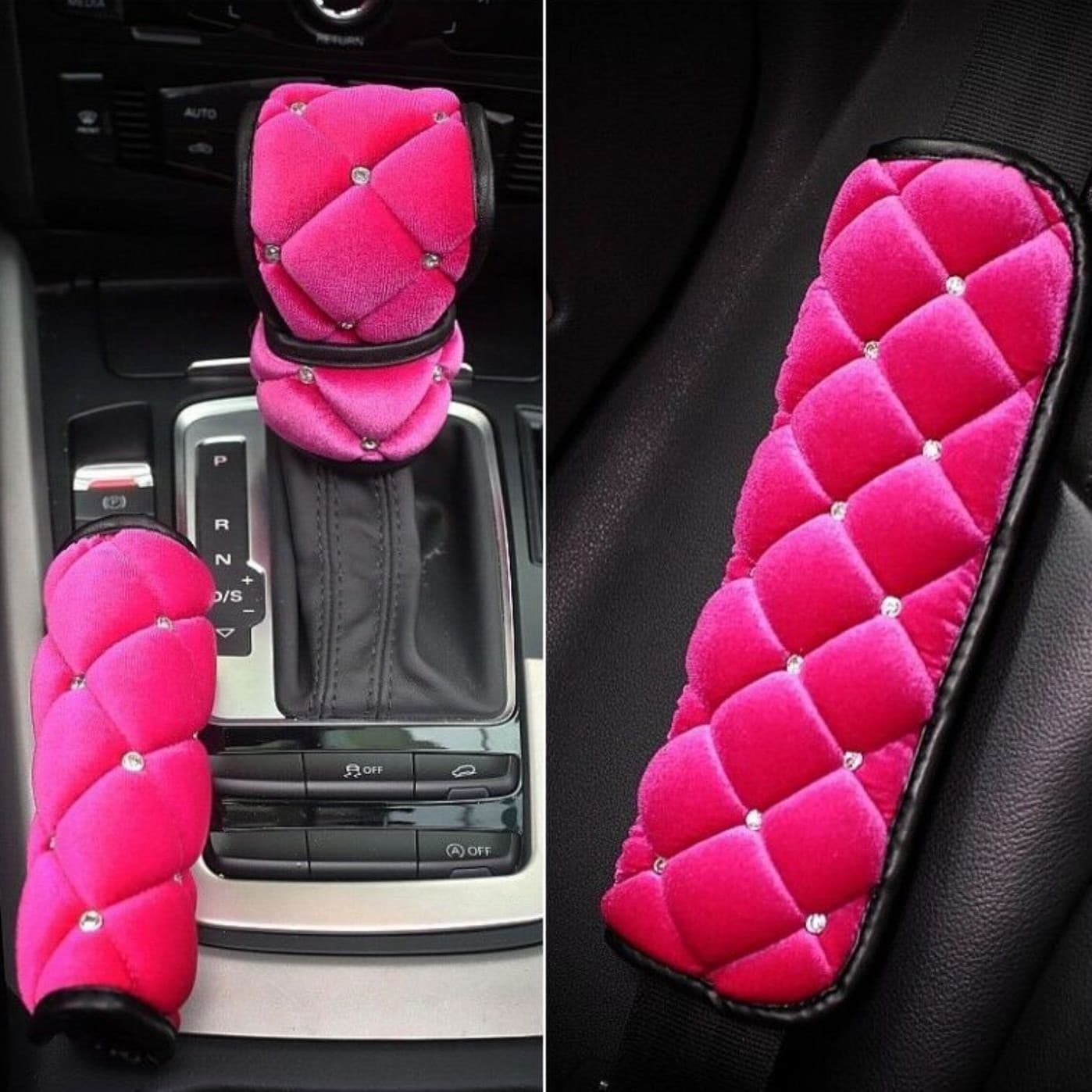 Car Interior Accessories All-Season Universal Car Handbrake Cover Shift Lever Cover Seat Belt Shoulder Pad Gear Shift Knob Cover
