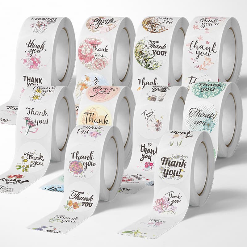 New Roll Thank You Sealing Stickers Self-Adhesive Gift Baking Packaging Sealing Stickers Thank You Stickers