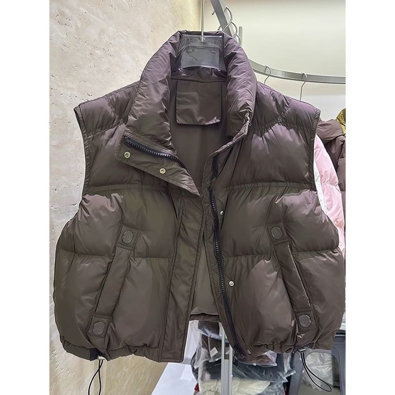 Stylish loose and youthful sleeveless vest padded down cotton jacket for women, trendy default option Southeast Asia