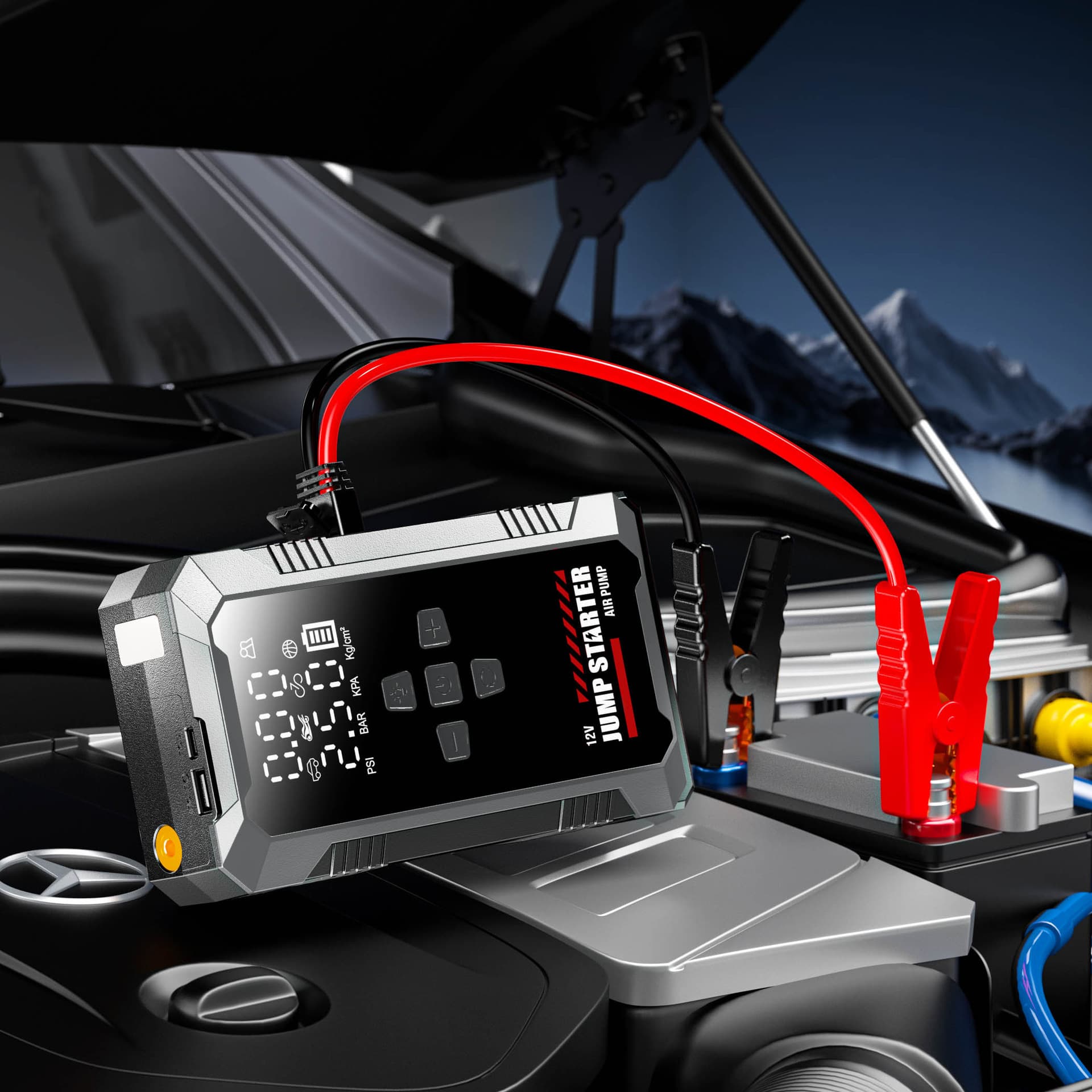 2026 car emergency start all-in-one inflator with battery pack car air pump will force the car to start when the car loses power