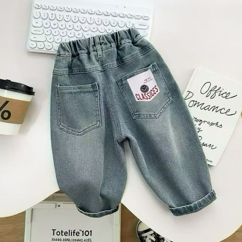 Children's Spring Jeans 2026 New Cartoon Cute Children's Clothing Boys Korean Style Casual Pants Baby Pants