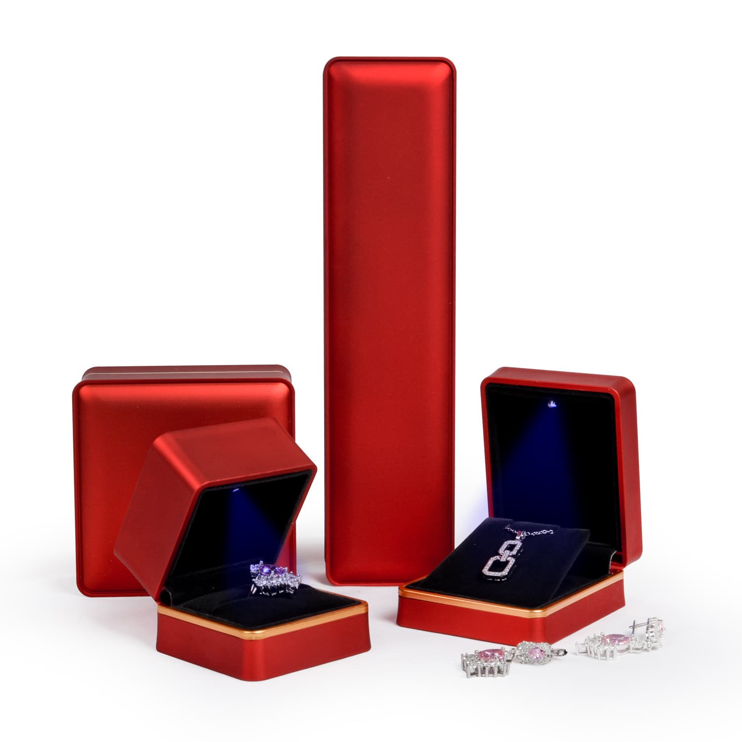 Factory price high-end red black rose gold exquisite gift packaging box bracelet bracelet necklace ring jewelry box