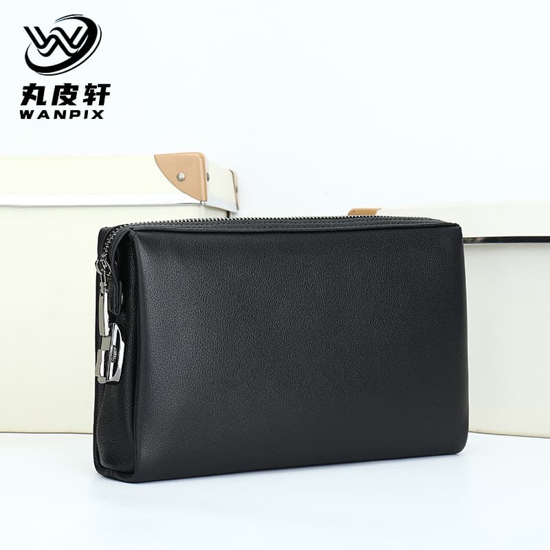 New men's clutch bag with combination lock, genuine leather clutch, business casual cowhide mobile phone bag, in stock.