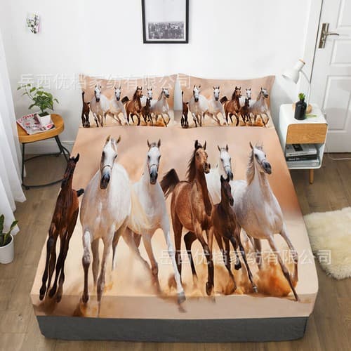 Amazon Shein PDD 3-Piece Bed Sheet Set 110g Digital Printed Duvet Cover Pillowcase Cross-Border Kit Source Factory