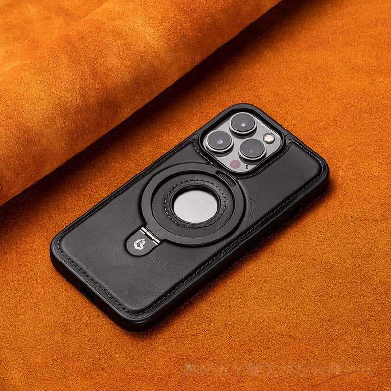 Premium Business Leather Case with Magnetic Stand for iPhone 17 Pro Max, Anti-Drop Protective Cover for iPhone 16