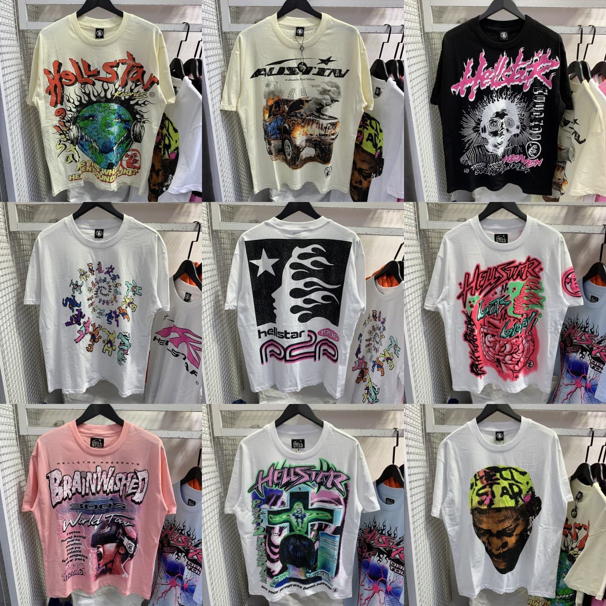 Hellstar Hellstar European and American Streetwear Unisex Hip-Hop Short Sleeve Couples High Street T-Shirt Summer