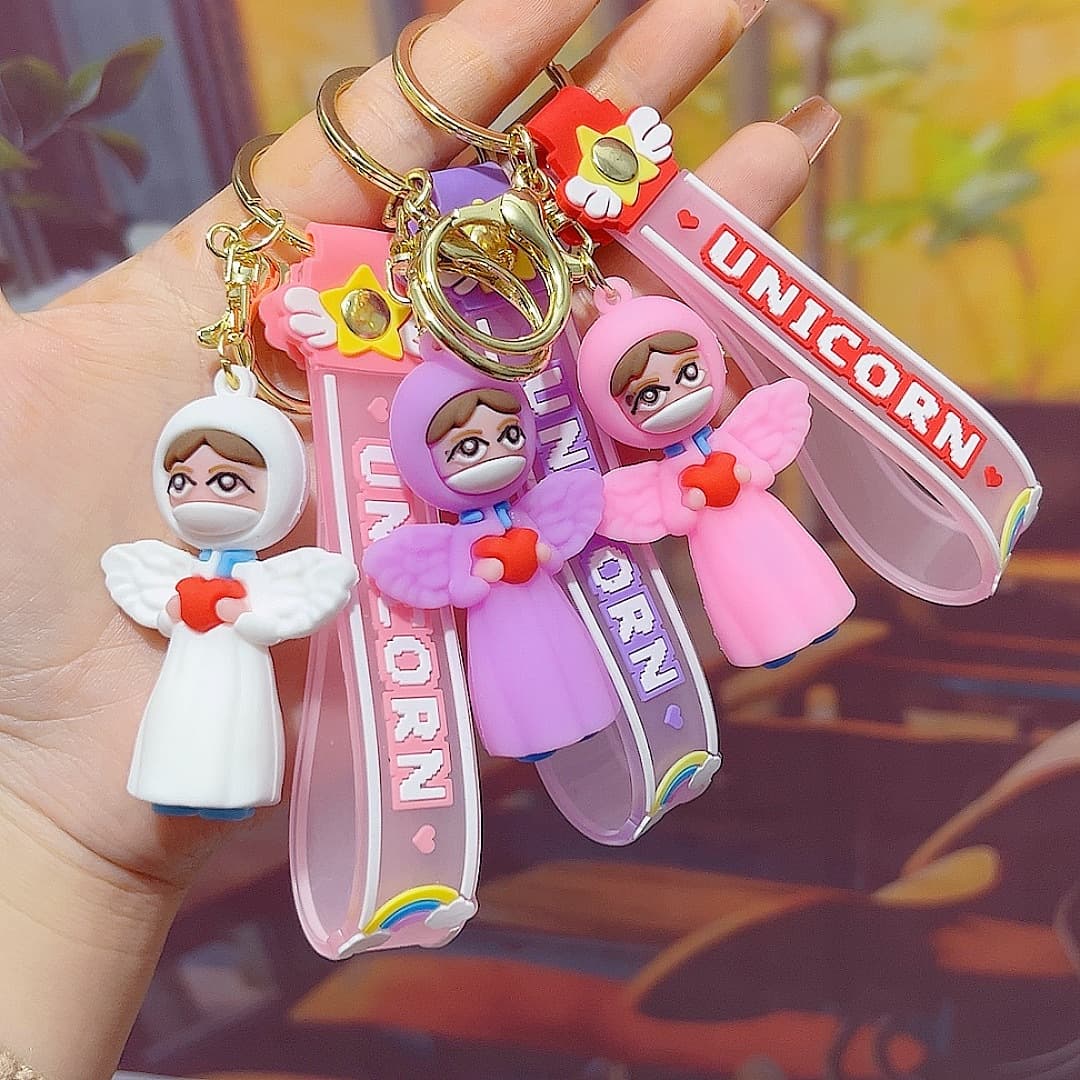 Creative White Angel Keychain Nurses Day Angel Key Pendant Bag Decoration Nurses Day Small Gift Wholesale