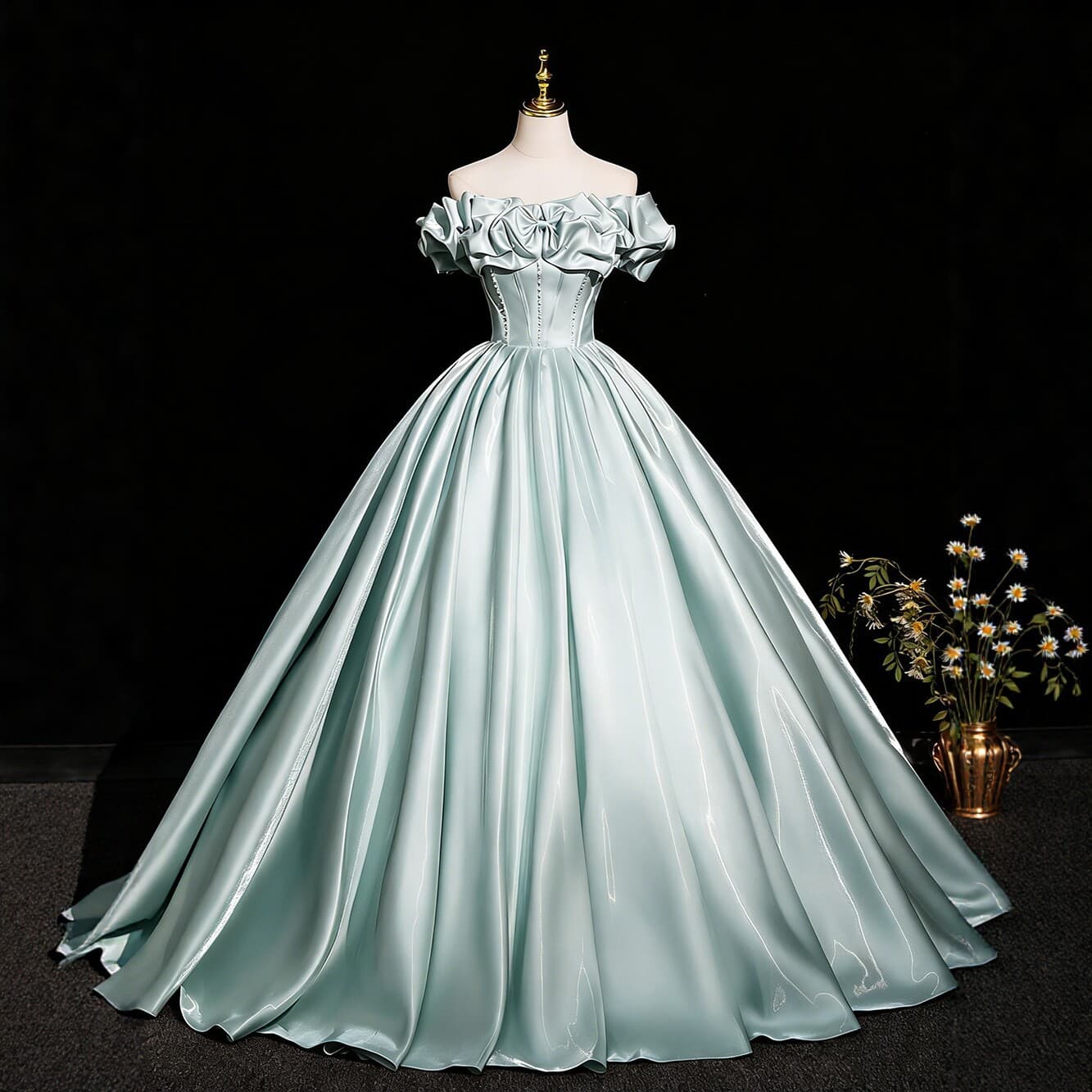 2026 New Summer Light Luxury One-Shoulder Satin Evening Gown for Student Art Exams, Hosts, Banquets, and Wedding Dress