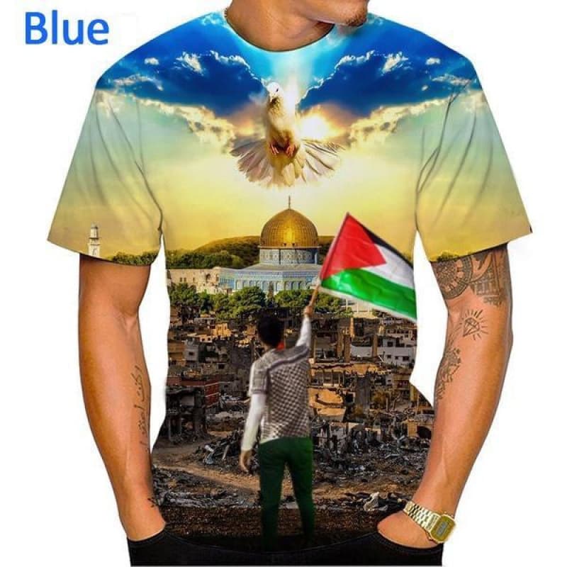 Cross-border New Global Peace Alliance 3D Print T-shirt Short Sleeve Flag Peace T-shirt Casual