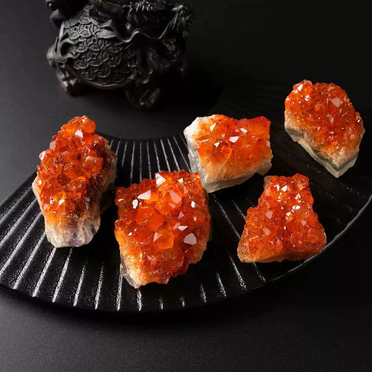 Natural Brazilian citrine cluster, rough crystal crystal ornament, orange bare stone crystal cluster ore specimen wholesale