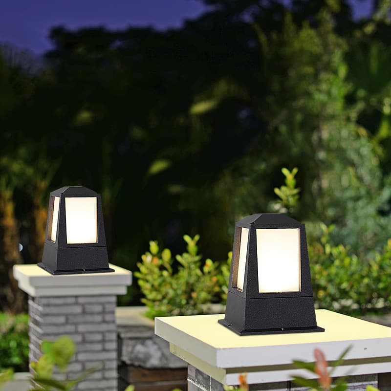 LED Outdoor Waterproof Post Cap Light Modern Simple Fence Light Villa Courtyard Gate Light Outdoor E27 Lawn Post Light