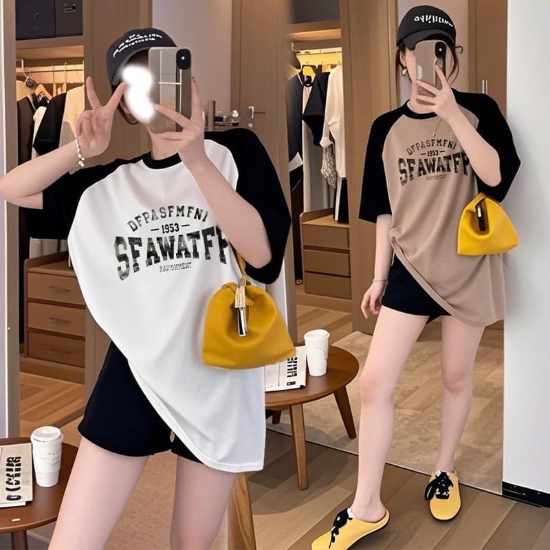 Maternity Tops for Summer Trendy Moms, New Style to Cover the Belly Without Showing Pregnancy, Plus Size Clothing, Loose Suits, Short-Sleeved T-Shirts, Summer Clothes