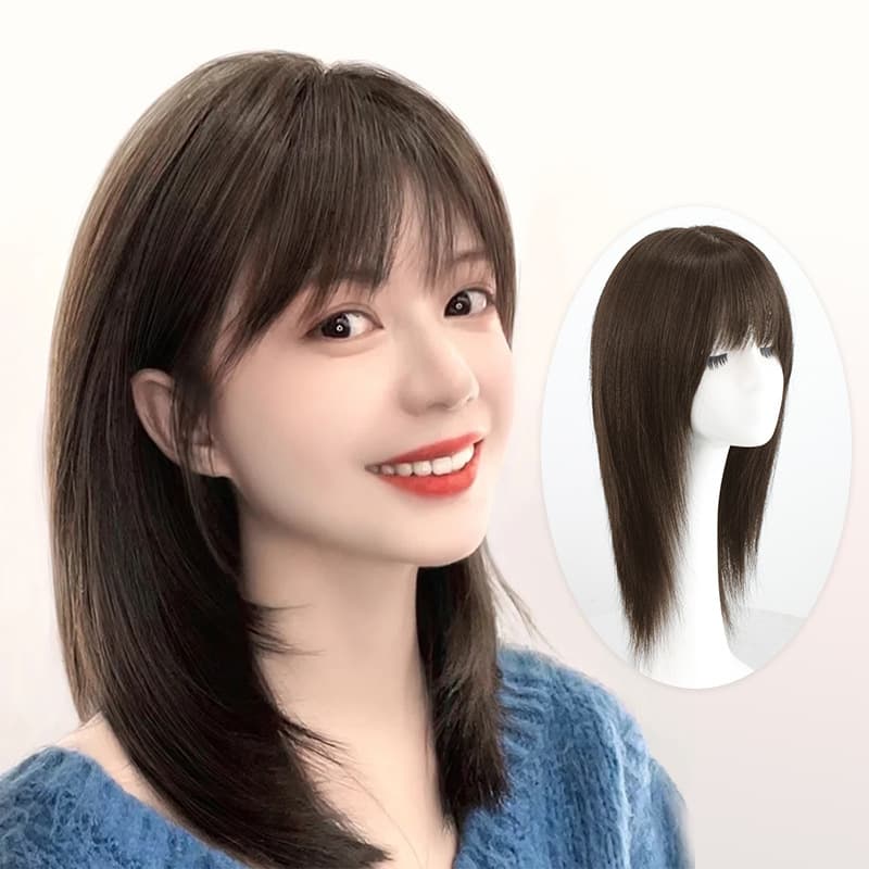 Manufacturer wholesale bob real hair full head cover front lace wig female long hair clavicle hair chemotherapy bald wig cover