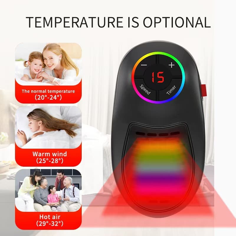 Mini Heater Office Home Small Sun Desktop Heater Smart Remote Control Fan Portable Electric Heater