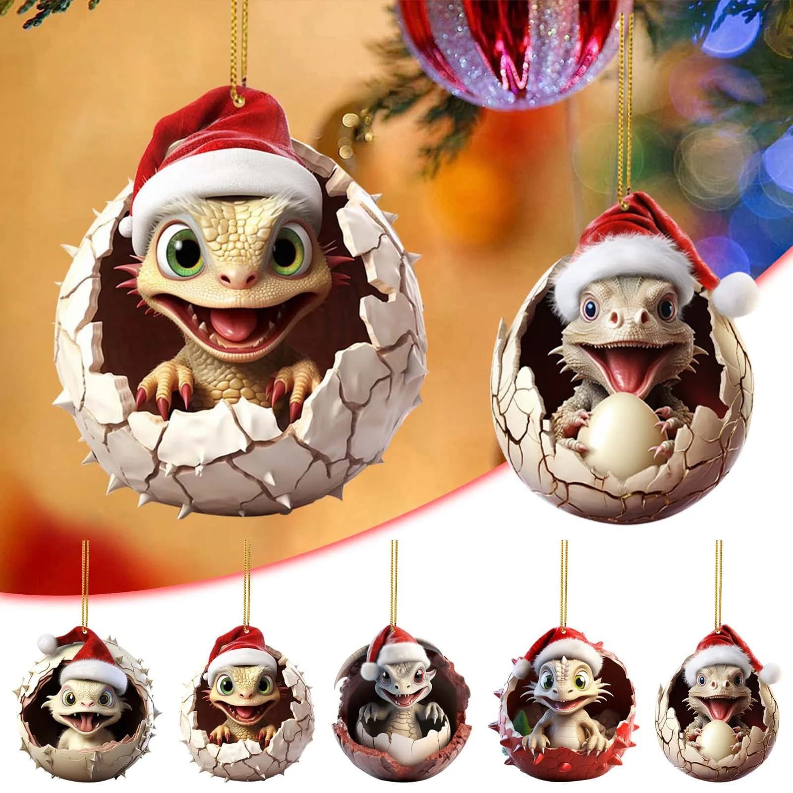 New Cross-Border Acrylic Flat Pendant Cute Cartoon Dragon Baby Christmas Tree New Year Birth Family Decoration