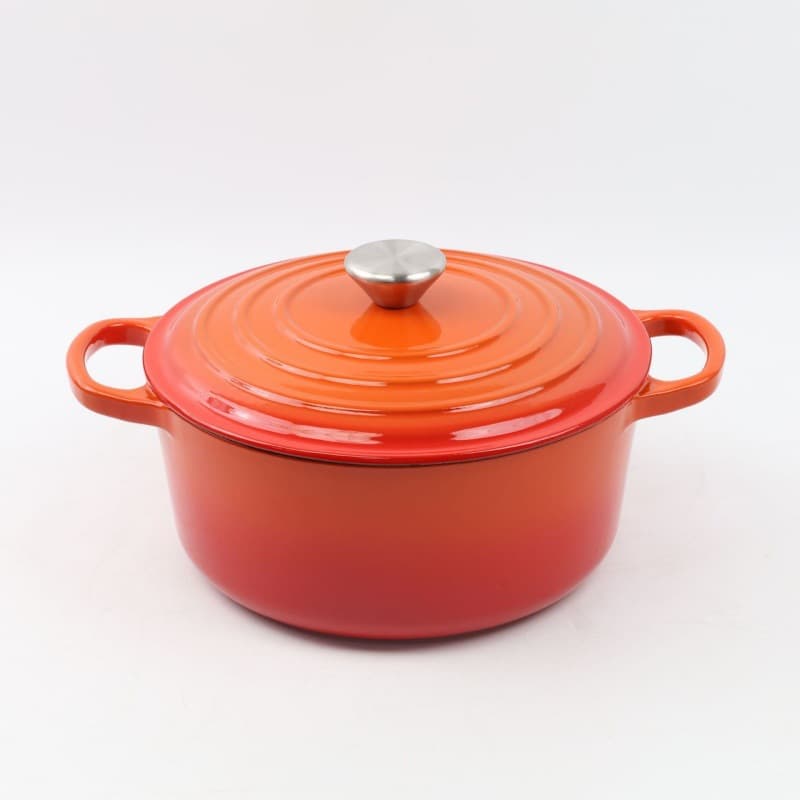 Home Enameled Cast Iron Pot Double Ear Stew Pot for Gas and Induction Cooktops Enamel Soup Pot Cooking Pot Braising Pot