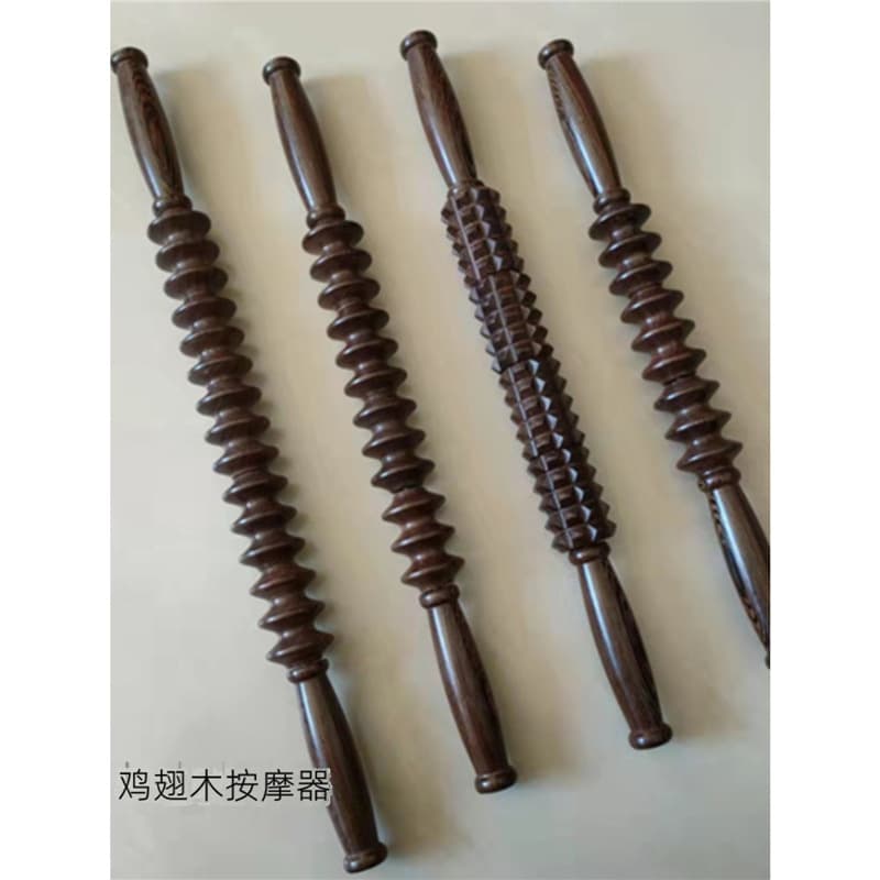 Chicken wing wood massage stick, health massage roller, yoga roller, acupressure stick for tapping the lower back and acupoints, meridian roller.