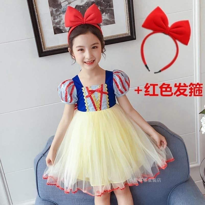 Snow White Princess Dress for Girls New Fashion Fairy Trendy Tulle Little Girl Children's Summer Dress