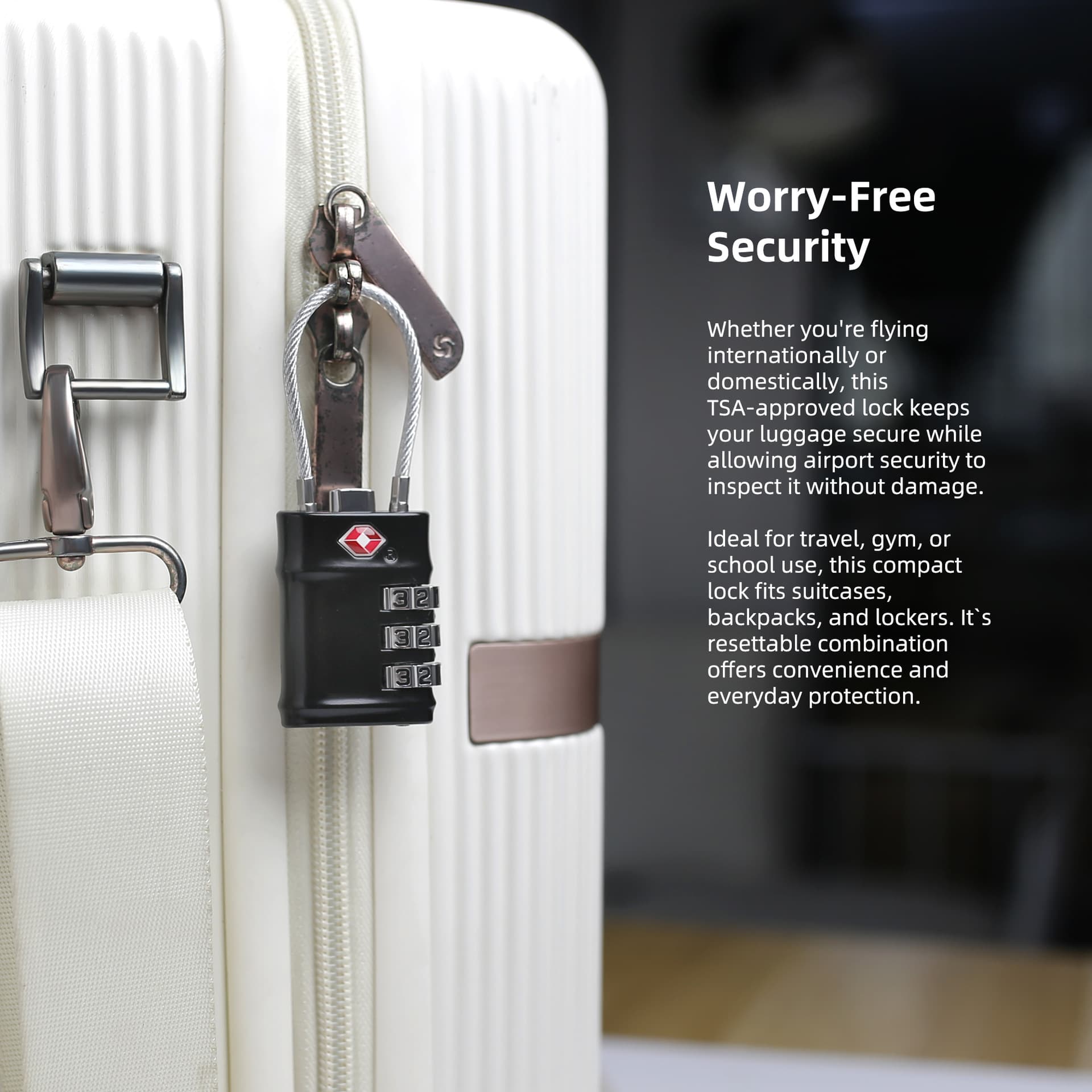 Zinc Alloy with Steel Cable Customs Lock Luggage TSA Customs Padlock Combination Lock 14ST