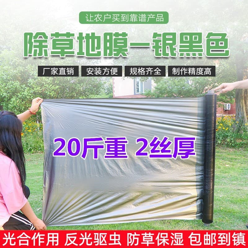 Agricultural silver-black double-color ground film reflective moisture retention cooling insect prevention weed control grass prevention fruit tree orchard grape strawberry specific