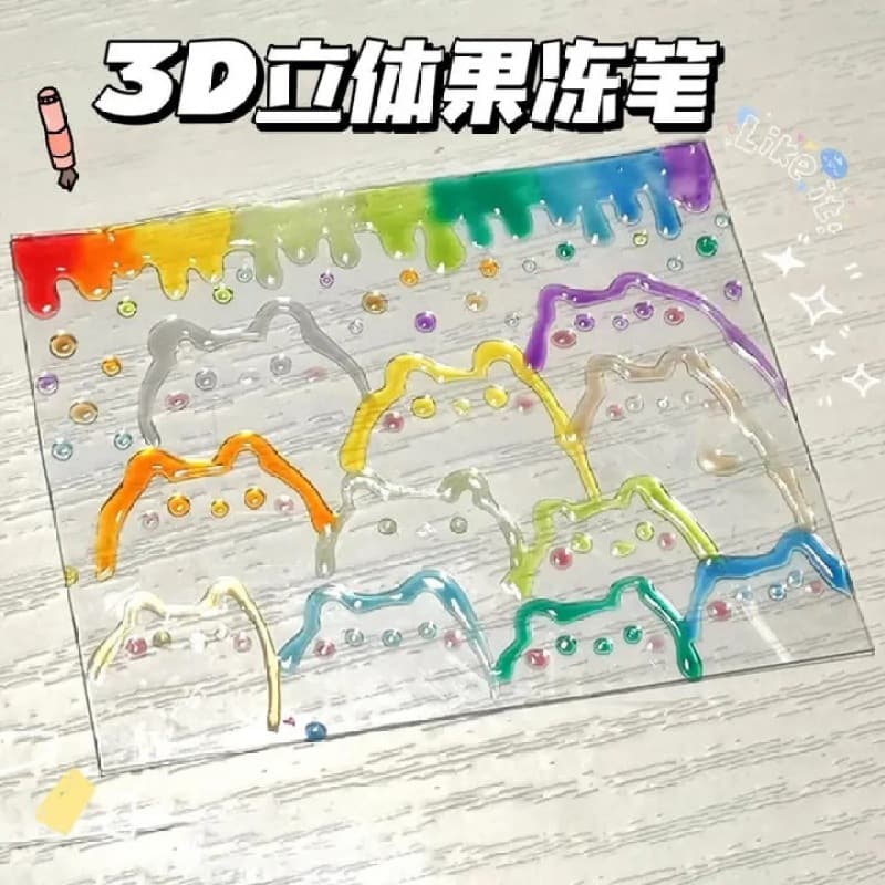 Jelly Pen 3D 3D Brush Pen Colorful Hand Account Pen Fluorescent Pen Primary School Students Special Key Marking Pen High Appearance