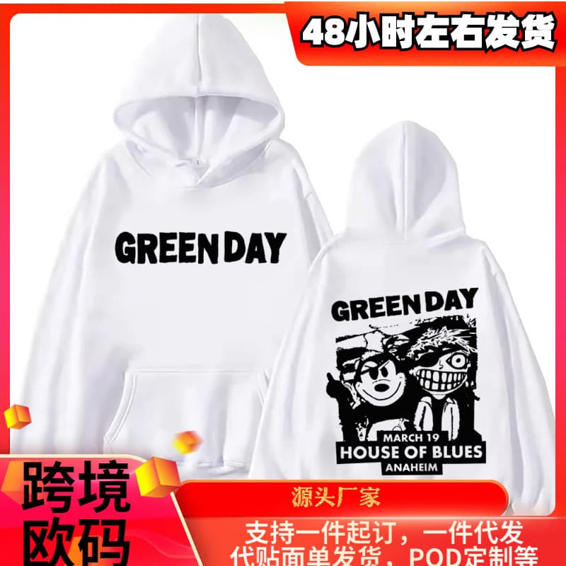 2024 Green Day Hoodie Harajuku Pullover Tops for Men and Women