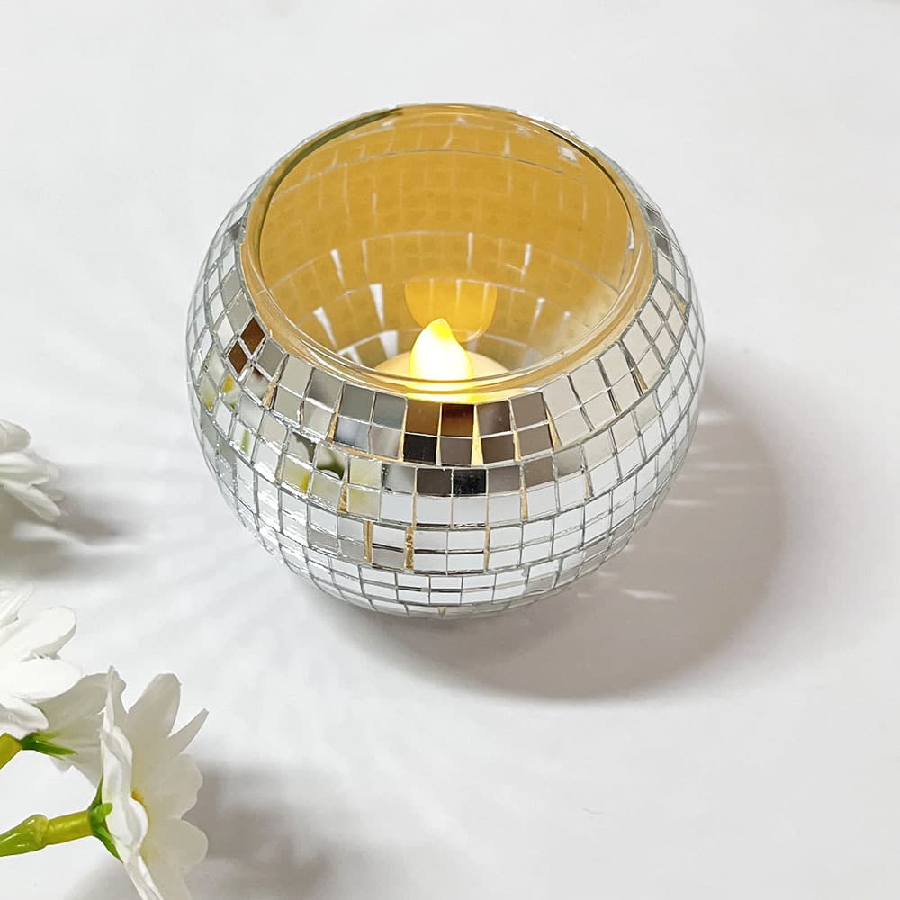 New Disco Mosaic Glass Candlestick Home Decorations Festival Gifts Tabletop Ornaments Handmade Craft Christmas Valentine's Day
