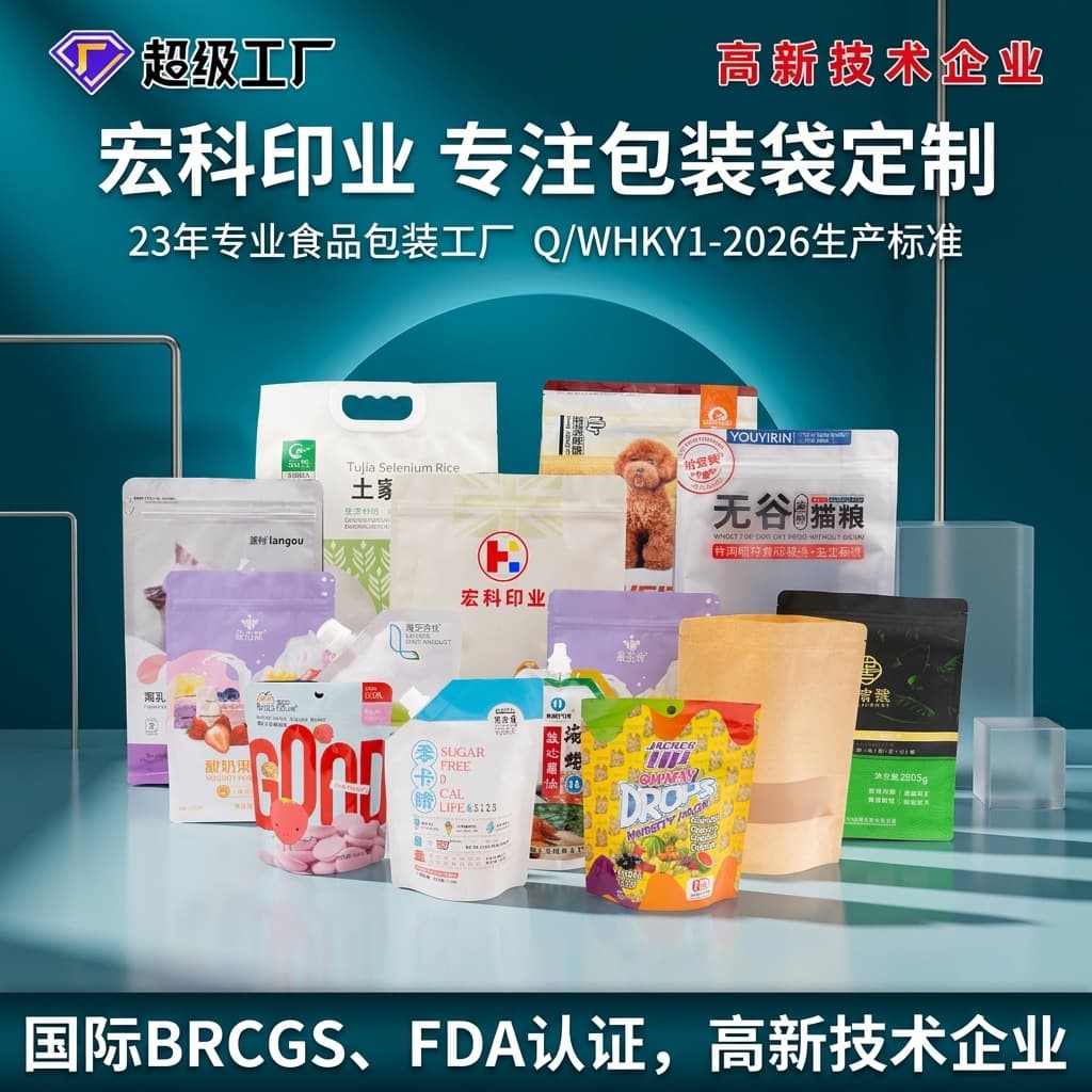 Customized Self-Standing Self-Sealing Aluminum Foil Packaging Bags, Soft Packaging Composite Plastic Food Bags, Custom-Made Snack Food Packaging Bags